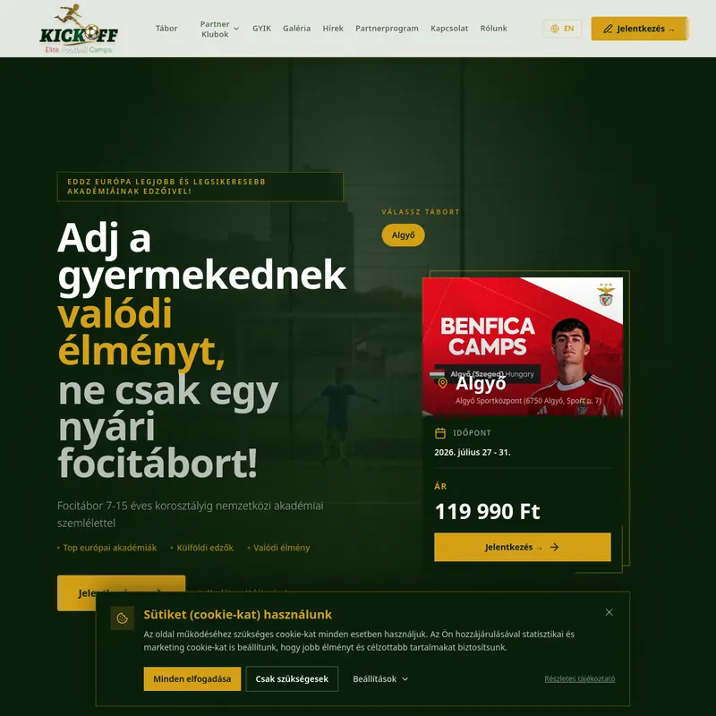 kickoffcamps.hu képernyőkép